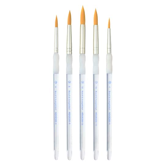 Soft-Grip® Gold Taklon Round 5 Piece Brush Set